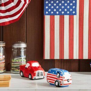 American Salt And Pepper Car Shakers 4th of July Home Picnic Gathering Decor